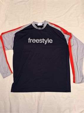 Vintage Puma Black and Gray Crew Neck Athletic Top